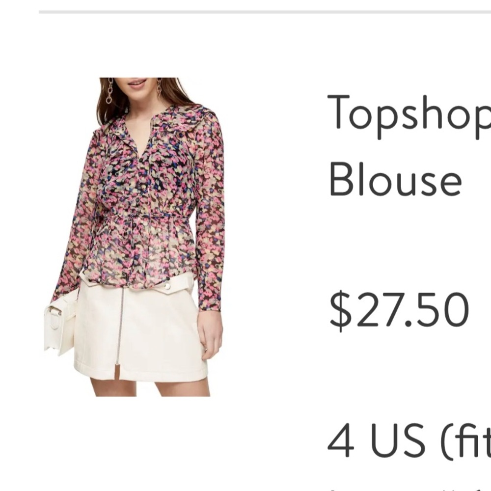 Top shop Confetti tie blouse XS fits like 4